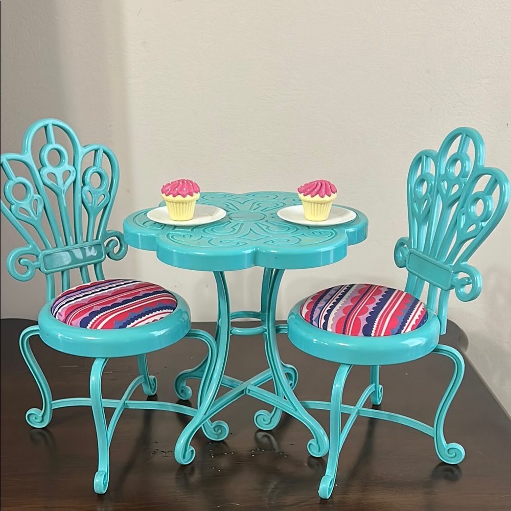 Journey Girl Turquoise Doll Table and Chair Set